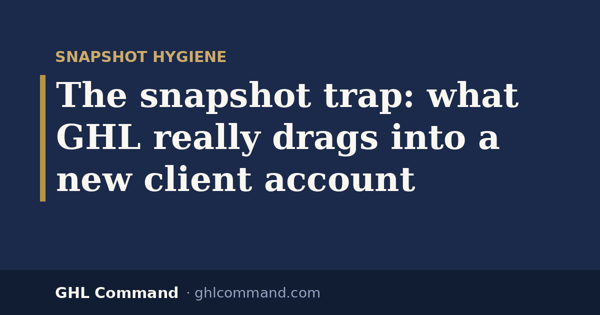 The snapshot trap